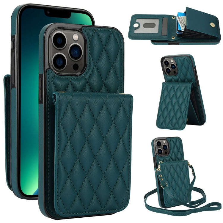 YM015 Crossbody Rhombic Card Bag RFID Phone Case, For iPhone 14 Pro Max, For iPhone 13 Pro Max, F...