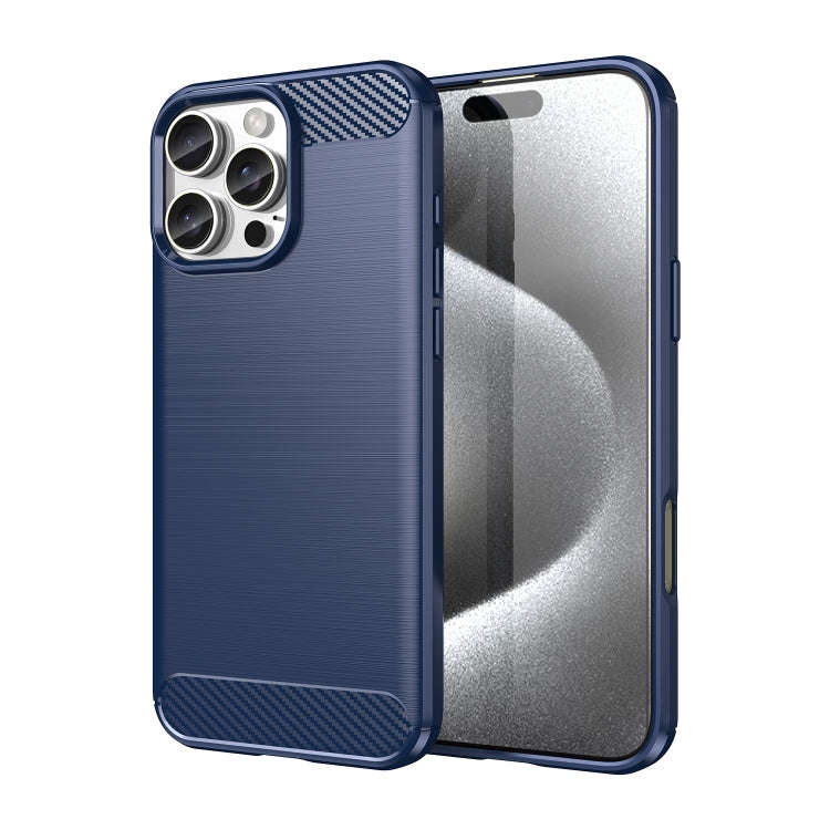 Brushed Texture Carbon Fiber TPU Phone Case, For iPhone 18 Pro, For iPhone 18 Pro Max, For iPhone...