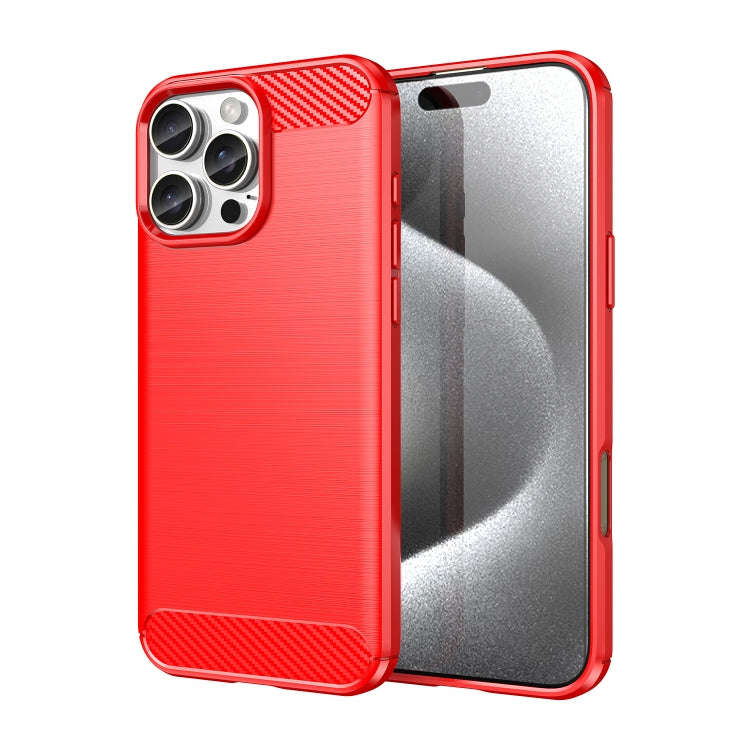 Brushed Texture Carbon Fiber TPU Phone Case, For iPhone 18 Pro, For iPhone 18 Pro Max, For iPhone...