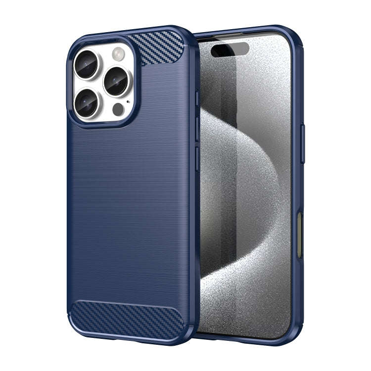 Brushed Texture Carbon Fiber TPU Phone Case, For iPhone 18 Pro, For iPhone 18 Pro Max, For iPhone...