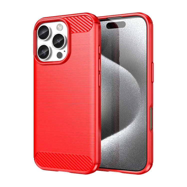 Brushed Texture Carbon Fiber TPU Phone Case, For iPhone 18 Pro, For iPhone 18 Pro Max, For iPhone...