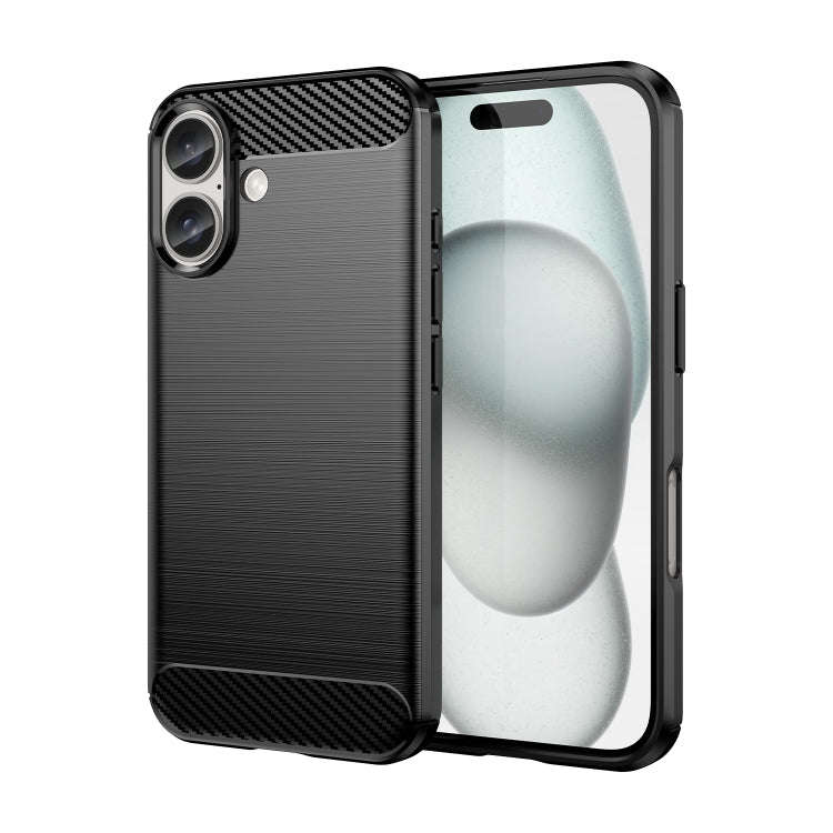Brushed Texture Carbon Fiber TPU Phone Case, For iPhone 18 Pro, For iPhone 18 Pro Max, For iPhone...