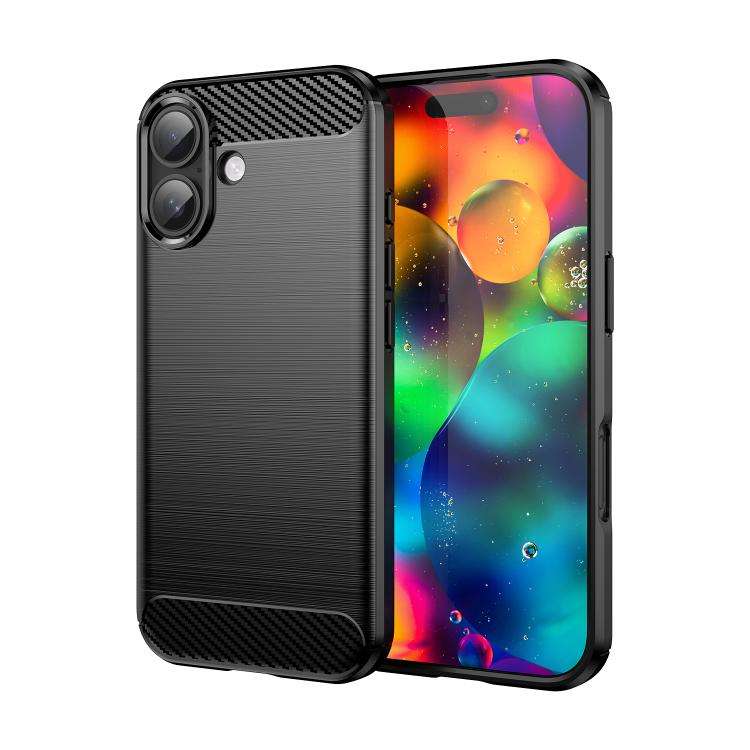 Brushed Texture Carbon Fiber TPU Phone Case, For iPhone 18 Pro, For iPhone 18 Pro Max, For iPhone...