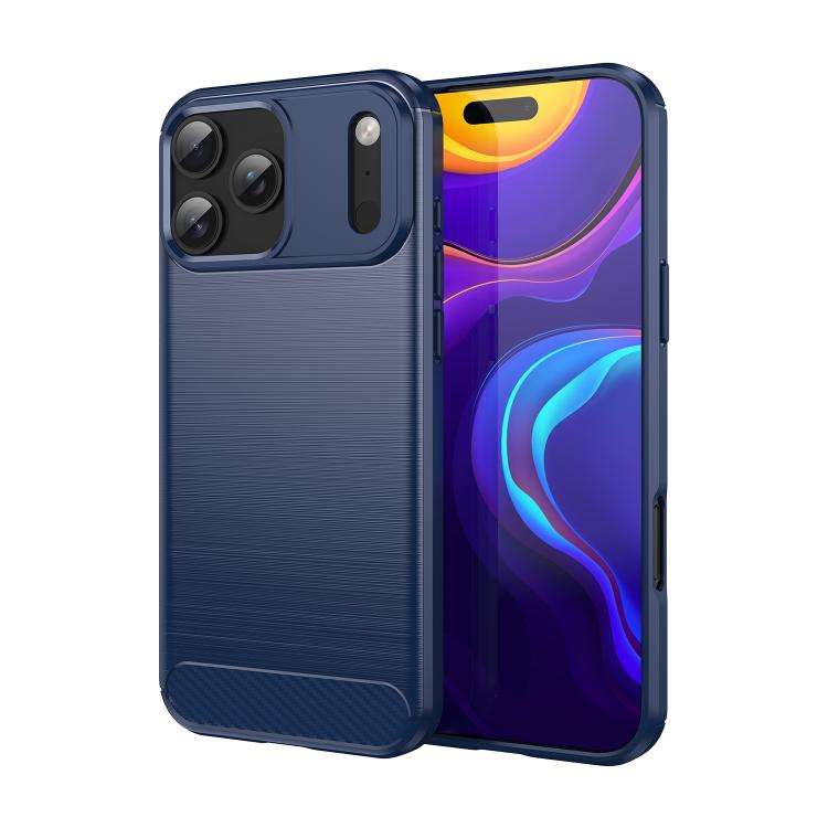 Brushed Texture Carbon Fiber TPU Phone Case, For iPhone 18 Pro, For iPhone 18 Pro Max, For iPhone...