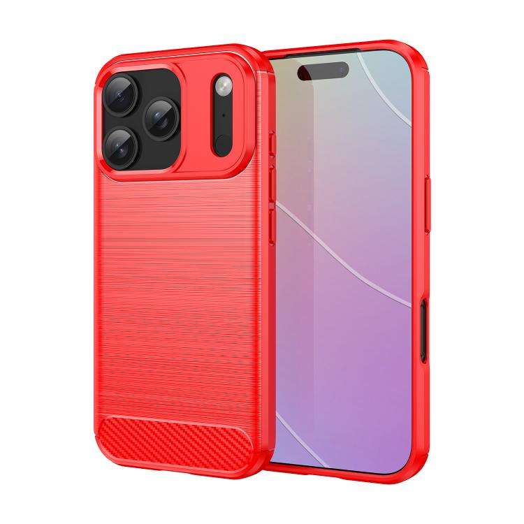 Brushed Texture Carbon Fiber TPU Phone Case, For iPhone 18 Pro, For iPhone 18 Pro Max, For iPhone...