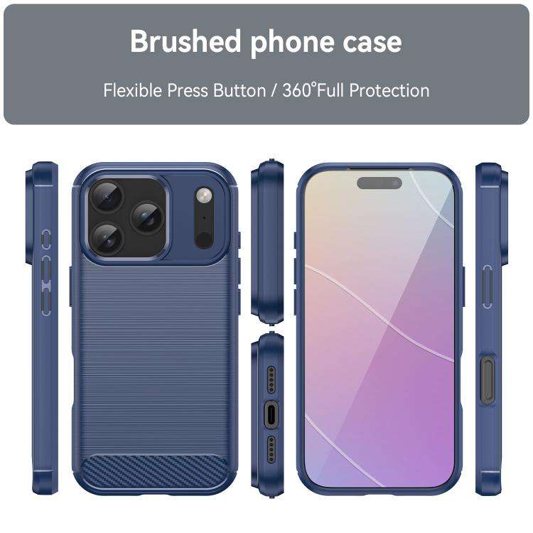 Brushed Texture Carbon Fiber TPU Phone Case, For iPhone 18 Pro, For iPhone 18 Pro Max, For iPhone...