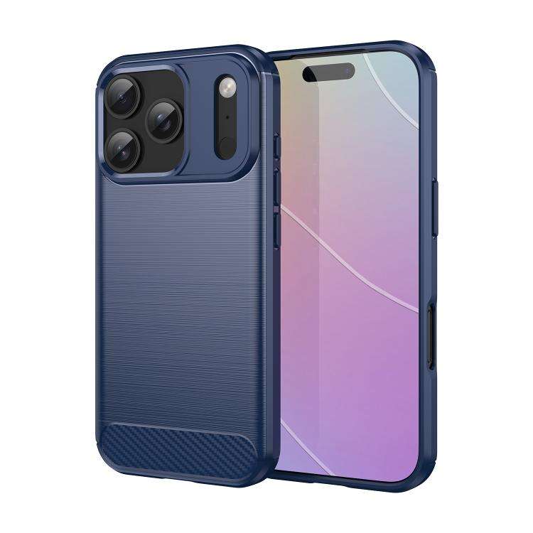 Brushed Texture Carbon Fiber TPU Phone Case, For iPhone 18 Pro, For iPhone 18 Pro Max, For iPhone...