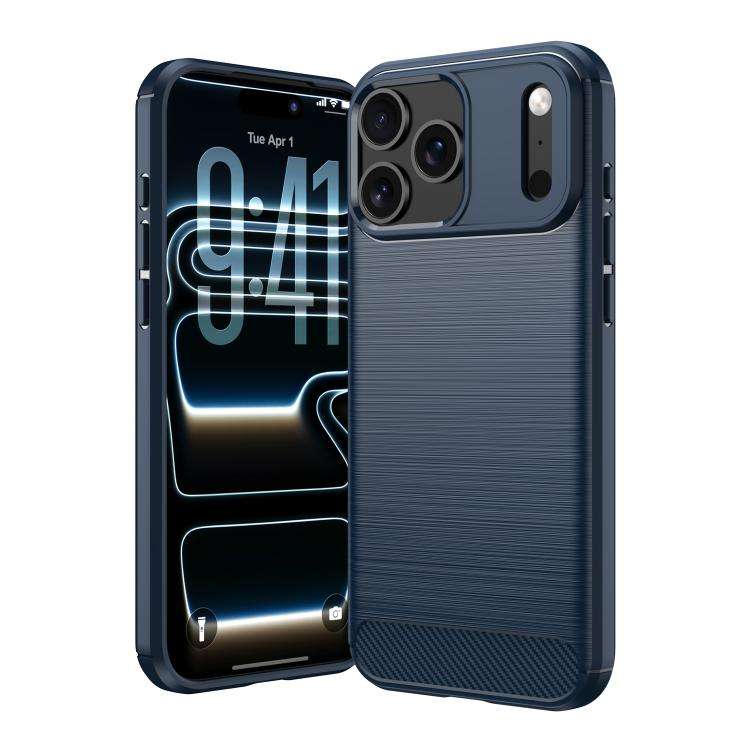 Brushed Texture Carbon Fiber TPU Phone Case, For iPhone 18 Pro, For iPhone 18 Pro Max, For iPhone...