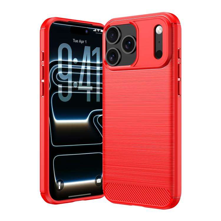 Brushed Texture Carbon Fiber TPU Phone Case, For iPhone 18 Pro, For iPhone 18 Pro Max, For iPhone...