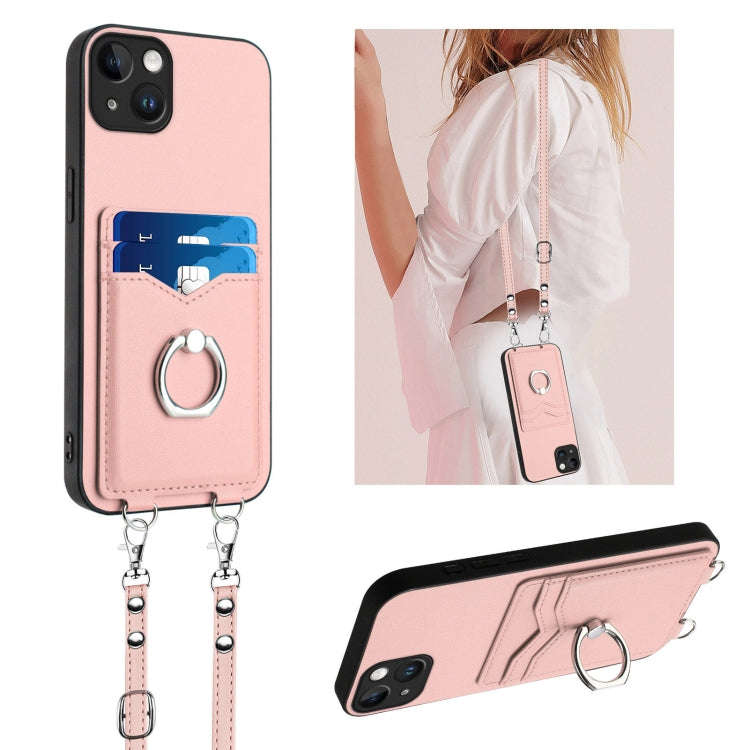 R20 Crossbody Rope Ring Card Holder Phone Case, For iPhone 18 Pro / 17 Pro, For iPhone 18 Pro Max...