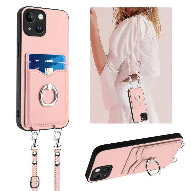 R20 Crossbody Rope Ring Card Holder Phone Case, For iPhone 18 Pro / 17 Pro, For iPhone 18 Pro Max...