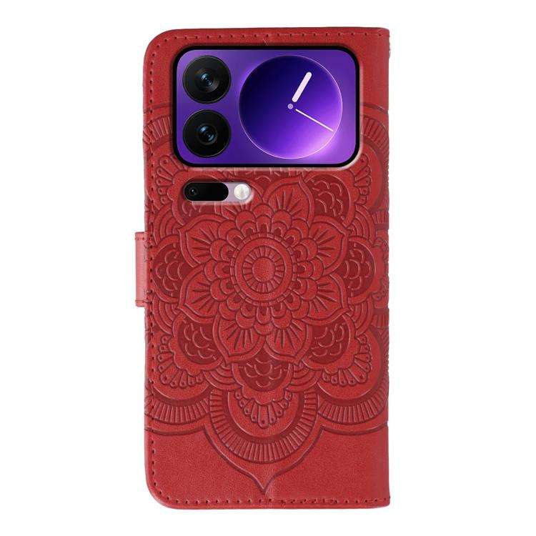 Sun Mandala Embossing Pattern Phone Leather Case, For Xiaomi 17 Pro, For Xiaomi 17, For Xiaomi 15...