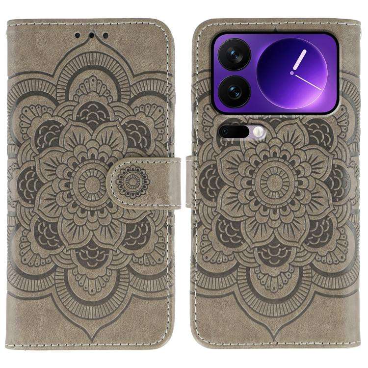 Sun Mandala Embossing Pattern Phone Leather Case, For Xiaomi 17 Pro, For Xiaomi 17, For Xiaomi 15...