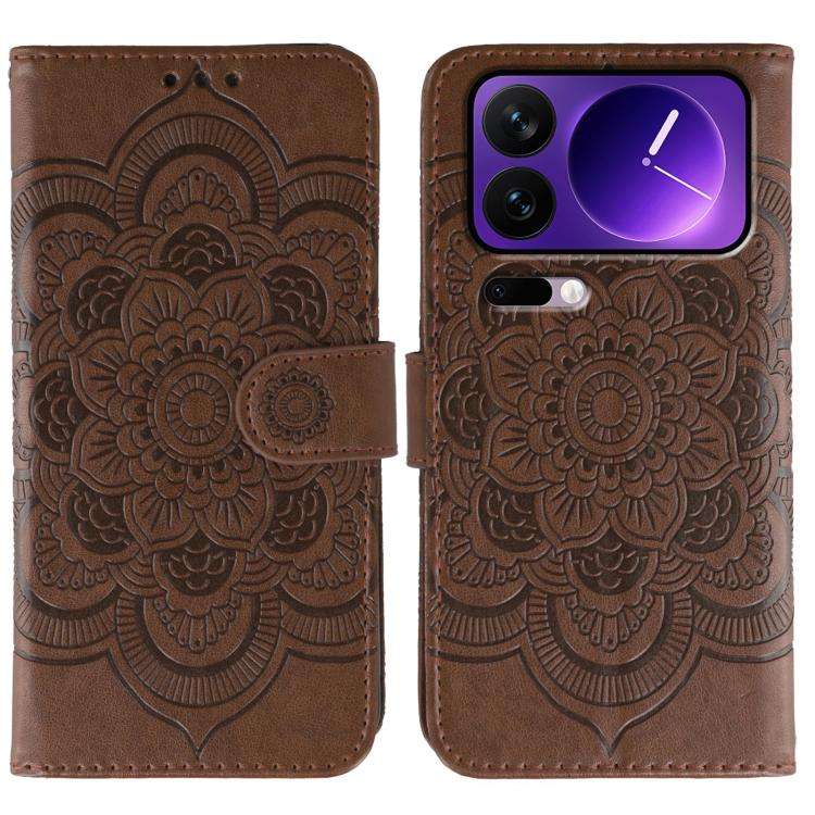 Sun Mandala Embossing Pattern Phone Leather Case, For Xiaomi 17 Pro, For Xiaomi 17, For Xiaomi 15...