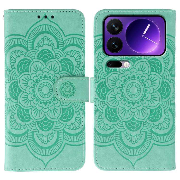 Sun Mandala Embossing Pattern Phone Leather Case, For Xiaomi 17 Pro, For Xiaomi 17, For Xiaomi 15...