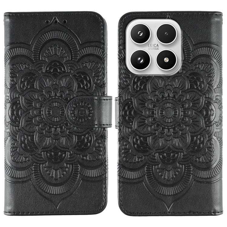 Sun Mandala Embossing Pattern Phone Leather Case, For Xiaomi 17 Pro, For Xiaomi 17, For Xiaomi 15...