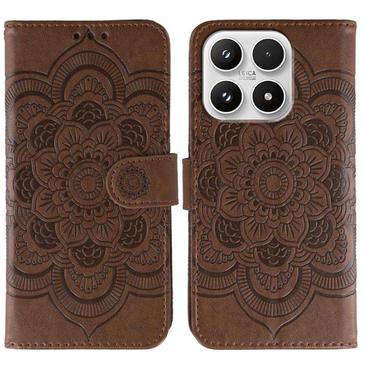 Sun Mandala Embossing Pattern Phone Leather Case, For Xiaomi 17 Pro, For Xiaomi 17, For Xiaomi 15...