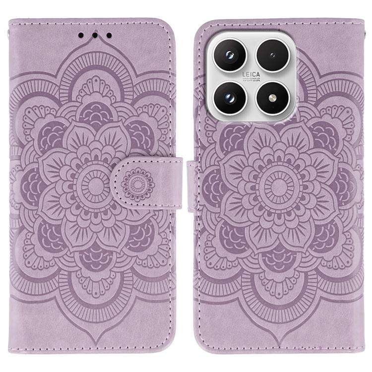 Sun Mandala Embossing Pattern Phone Leather Case, For Xiaomi 17 Pro, For Xiaomi 17, For Xiaomi 15...