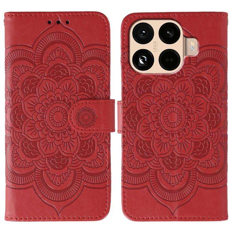 Sun Mandala Embossing Pattern Phone Leather Case, For Xiaomi 17 Pro, For Xiaomi 17, For Xiaomi 15...
