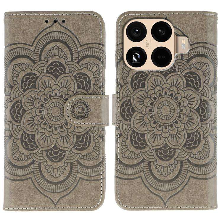 Sun Mandala Embossing Pattern Phone Leather Case, For Xiaomi 17 Pro, For Xiaomi 17, For Xiaomi 15...