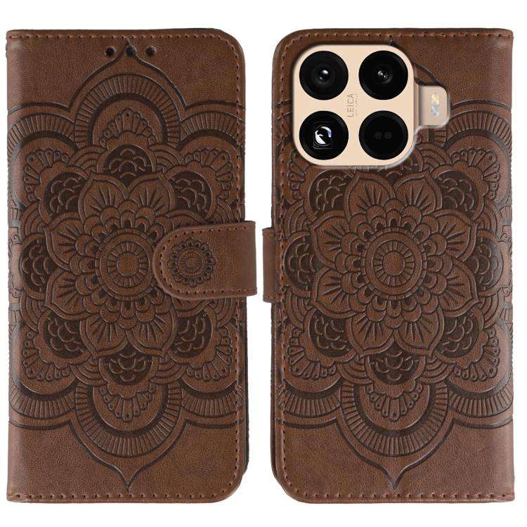 Sun Mandala Embossing Pattern Phone Leather Case, For Xiaomi 17 Pro, For Xiaomi 17, For Xiaomi 15...