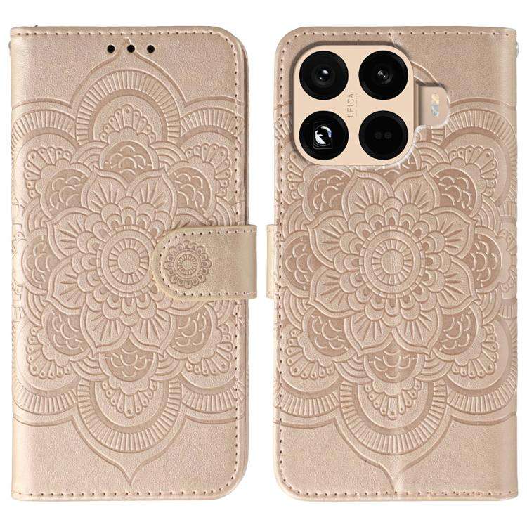 Sun Mandala Embossing Pattern Phone Leather Case, For Xiaomi 17 Pro, For Xiaomi 17, For Xiaomi 15...