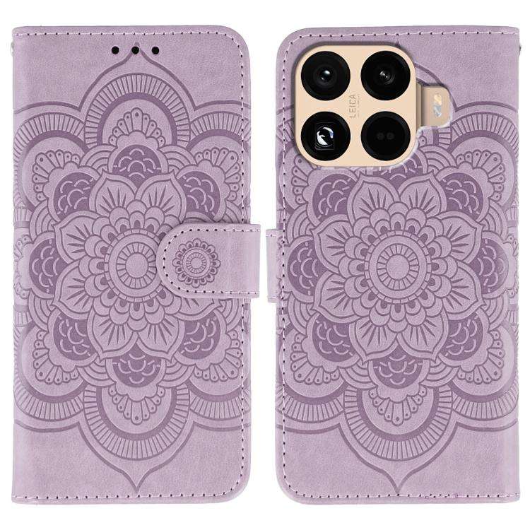 Sun Mandala Embossing Pattern Phone Leather Case, For Xiaomi 17 Pro, For Xiaomi 17, For Xiaomi 15...