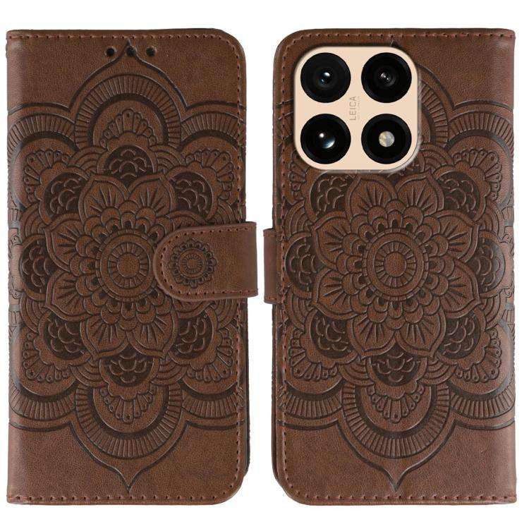Sun Mandala Embossing Pattern Phone Leather Case, For Xiaomi 17 Pro, For Xiaomi 17, For Xiaomi 15...