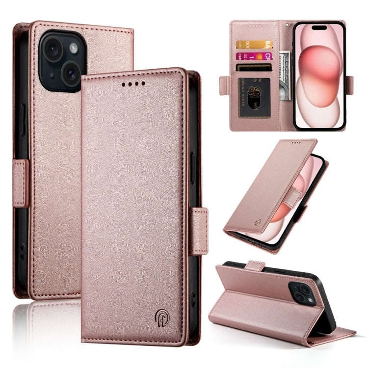 Side Buckle Magnetic Frosted Leather Phone Case, For iPhone 15, For iPhone 14 Plus, For iPhone 14...