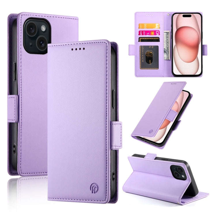 Side Buckle Magnetic Frosted Leather Phone Case, For iPhone 15, For iPhone 14 Plus, For iPhone 14...