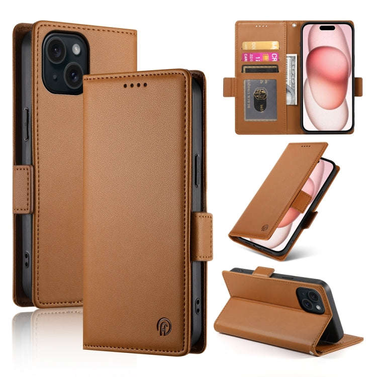Side Buckle Magnetic Frosted Leather Phone Case, For iPhone 15, For iPhone 14 Plus, For iPhone 14...