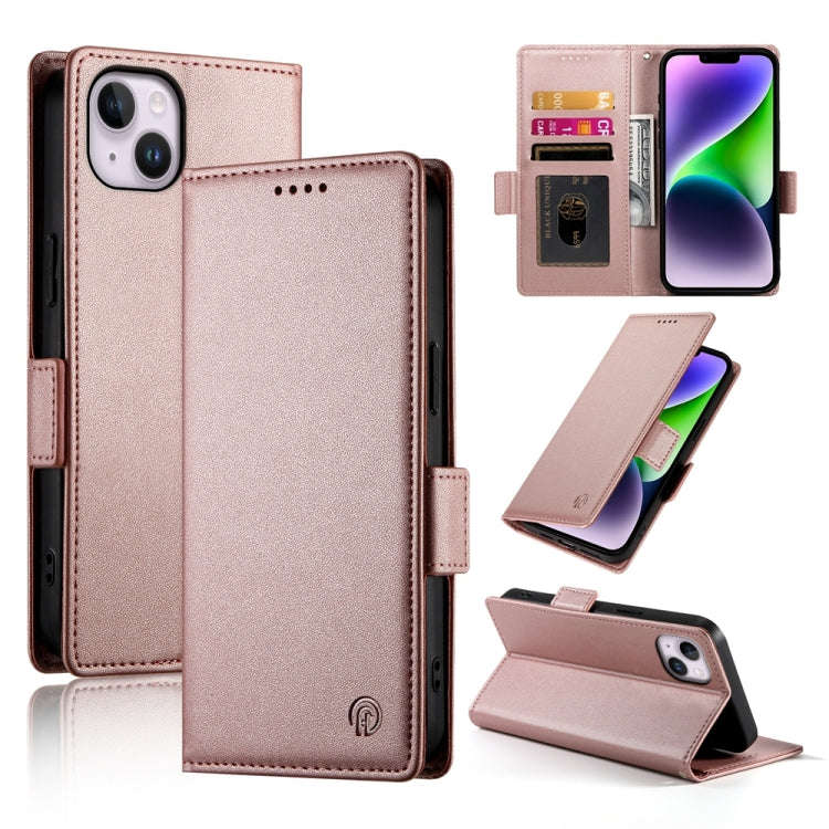 Side Buckle Magnetic Frosted Leather Phone Case, For iPhone 15, For iPhone 14 Plus, For iPhone 14...