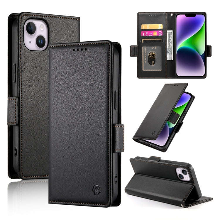 Side Buckle Magnetic Frosted Leather Phone Case, For iPhone 15, For iPhone 14 Plus, For iPhone 14...