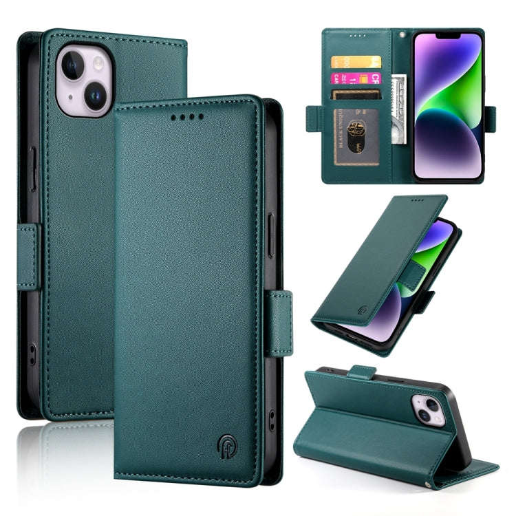 Side Buckle Magnetic Frosted Leather Phone Case, For iPhone 15, For iPhone 14 Plus, For iPhone 14...