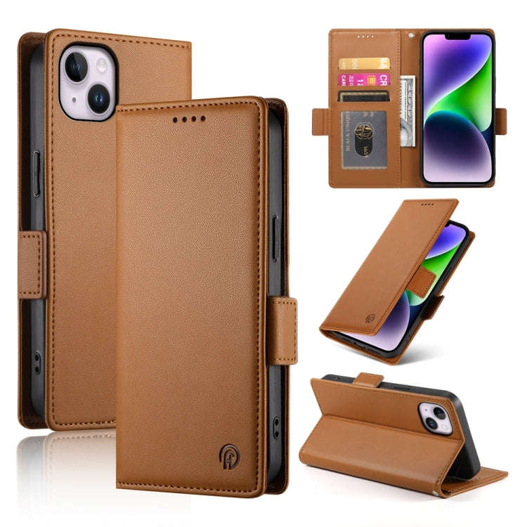 Side Buckle Magnetic Frosted Leather Phone Case, For iPhone 15, For iPhone 14 Plus, For iPhone 14...