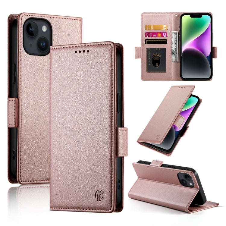 Side Buckle Magnetic Frosted Leather Phone Case, For iPhone 15, For iPhone 14 Plus, For iPhone 14...