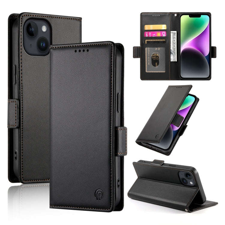 Side Buckle Magnetic Frosted Leather Phone Case, For iPhone 15, For iPhone 14 Plus, For iPhone 14...