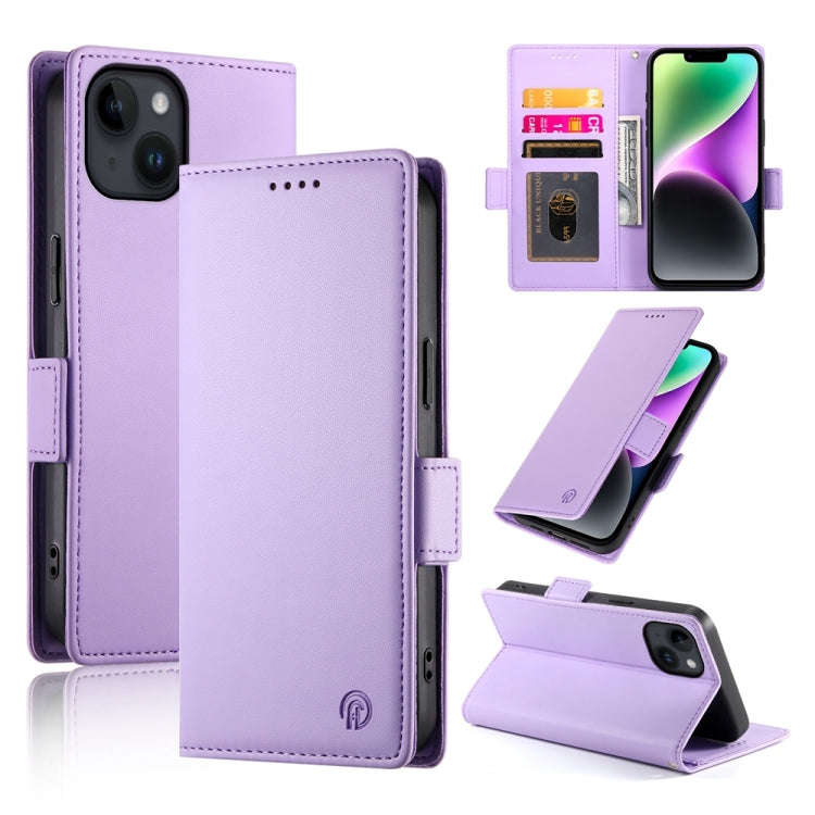 Side Buckle Magnetic Frosted Leather Phone Case, For iPhone 15, For iPhone 14 Plus, For iPhone 14...