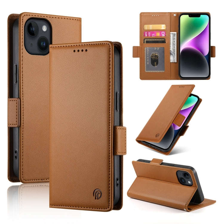 Side Buckle Magnetic Frosted Leather Phone Case, For iPhone 15, For iPhone 14 Plus, For iPhone 14...