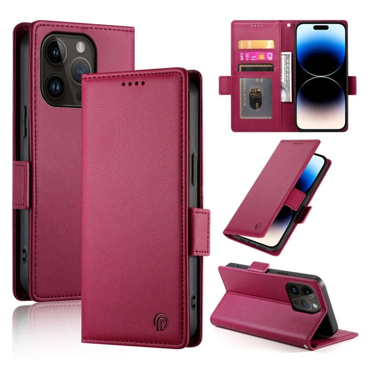 Side Buckle Magnetic Frosted Leather Phone Case, For iPhone 15, For iPhone 14 Plus, For iPhone 14...