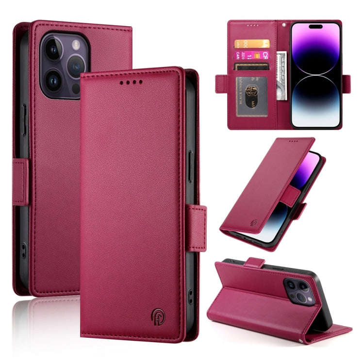 Side Buckle Magnetic Frosted Leather Phone Case, For iPhone 15, For iPhone 14 Plus, For iPhone 14...