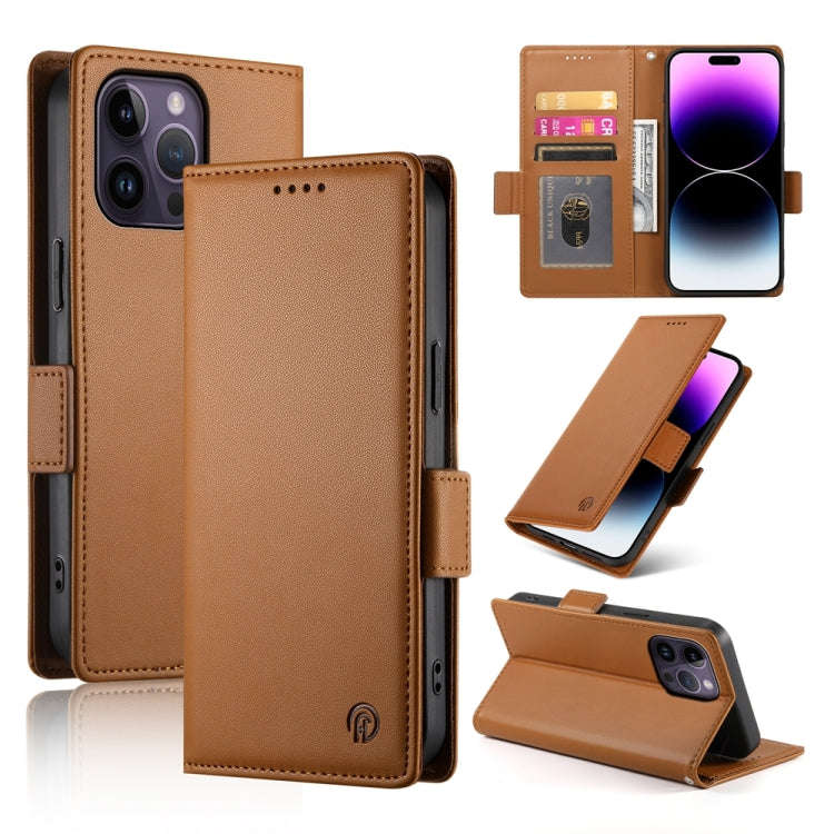 Side Buckle Magnetic Frosted Leather Phone Case, For iPhone 15, For iPhone 14 Plus, For iPhone 14...