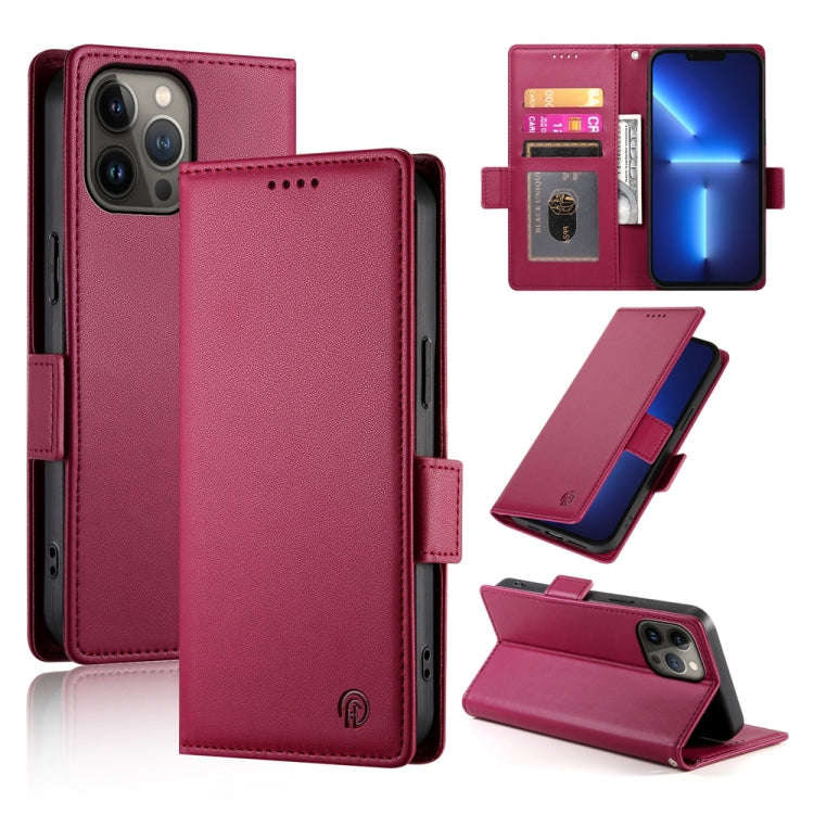 Side Buckle Magnetic Frosted Leather Phone Case, For iPhone 13 Pro Max, For iPhone 13 Pro, For iP...