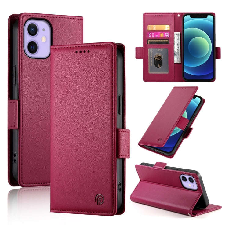 Side Buckle Magnetic Frosted Leather Phone Case, For iPhone 12 mini, For iPhone 11 Pro Max, For i...