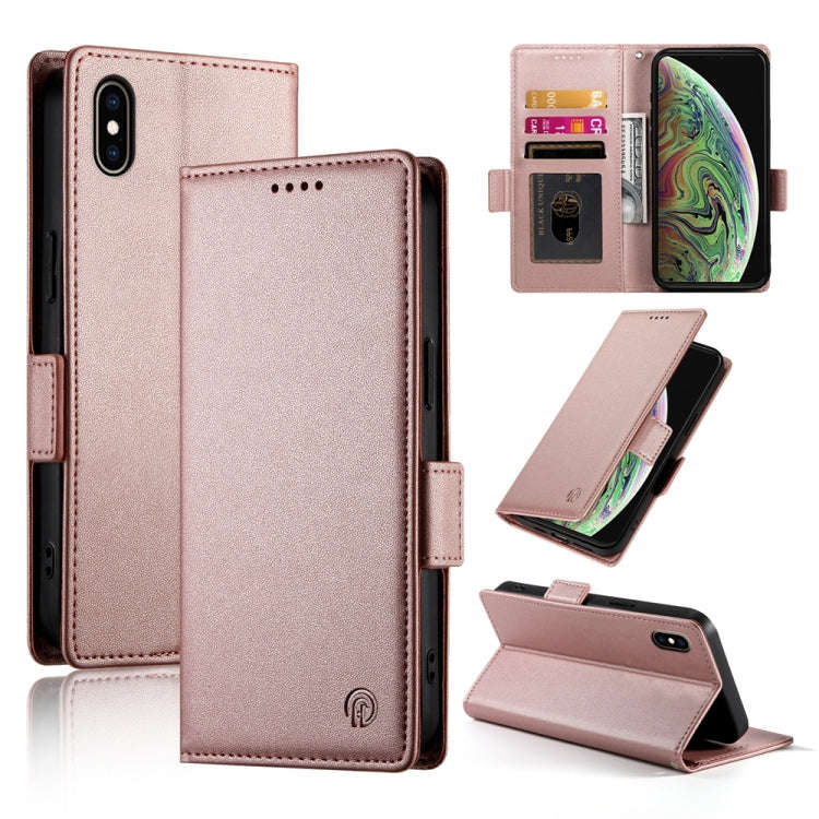 Side Buckle Magnetic Frosted Leather Phone Case, For iPhone XS Max, For iPhone 8 Plus / 7 Plus