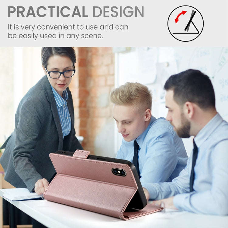 Side Buckle Magnetic Frosted Leather Phone Case, For iPhone XS Max, For iPhone 8 Plus / 7 Plus