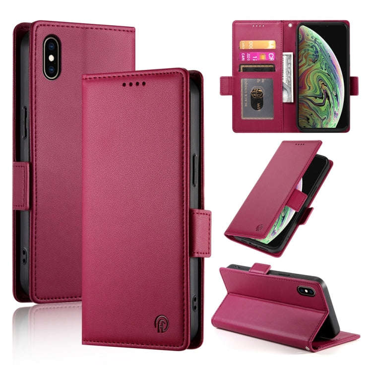 Side Buckle Magnetic Frosted Leather Phone Case, For iPhone XS Max, For iPhone 8 Plus / 7 Plus