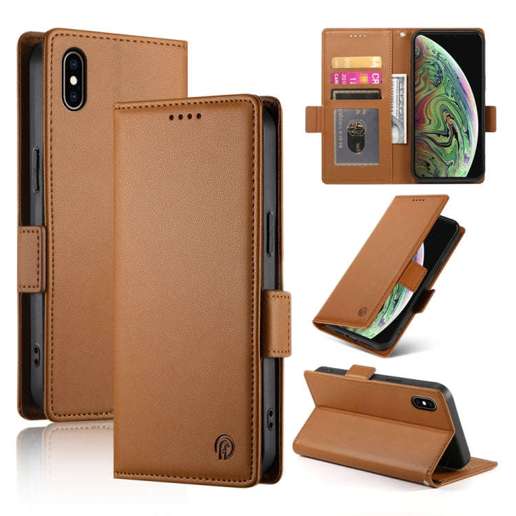 Side Buckle Magnetic Frosted Leather Phone Case, For iPhone XS Max, For iPhone 8 Plus / 7 Plus