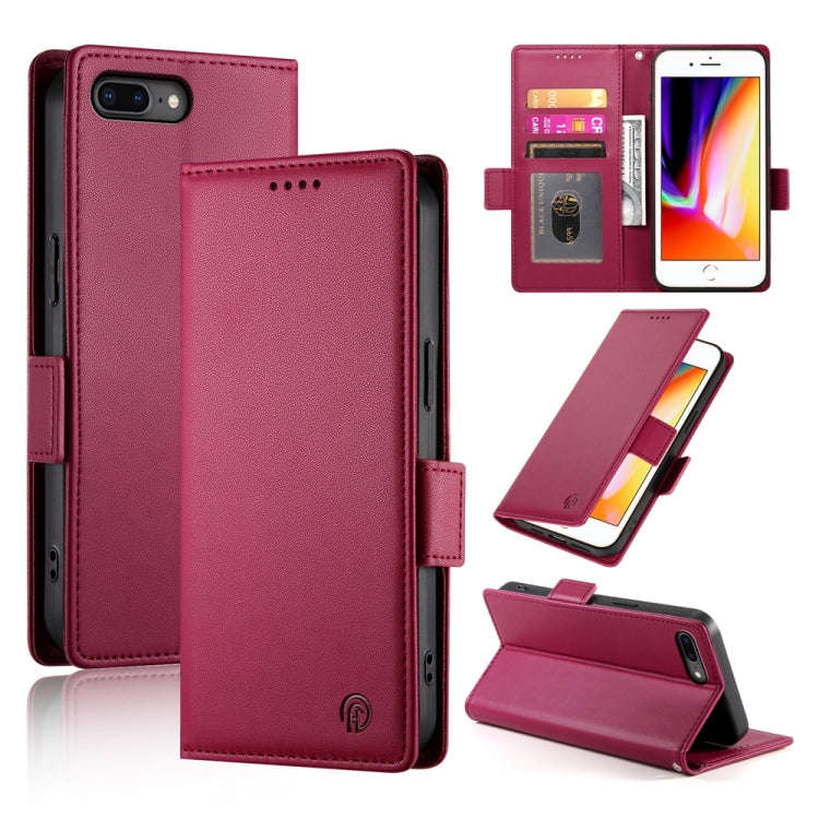 Side Buckle Magnetic Frosted Leather Phone Case, For iPhone XS Max, For iPhone 8 Plus / 7 Plus