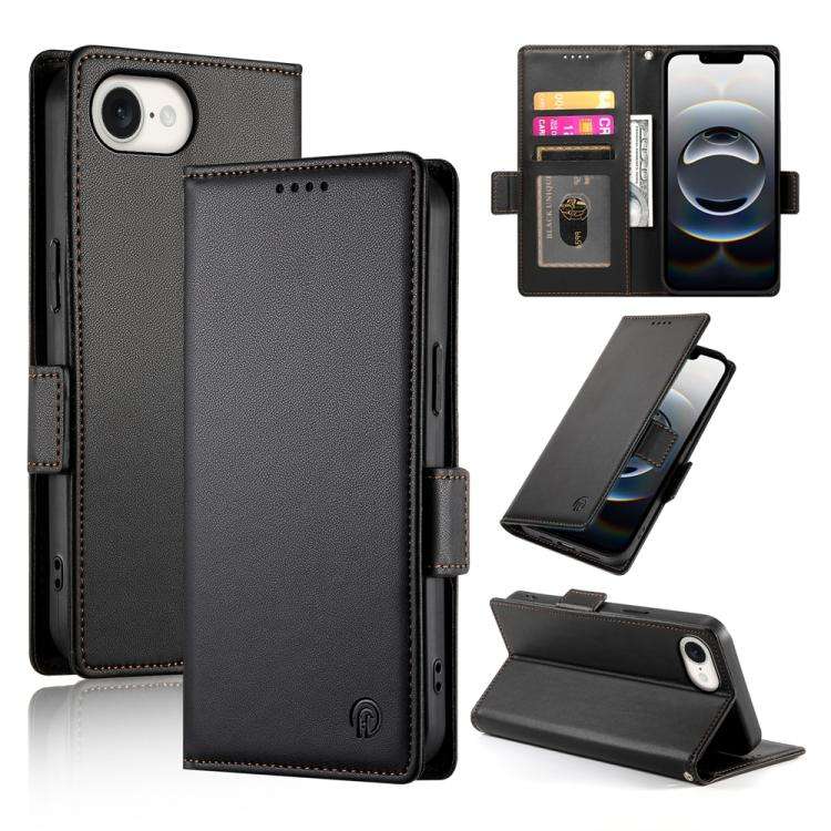 Side Buckle Magnetic Frosted Leather Phone Case, For iPhone 18 Pro / 17 Pro, For iPhone 18 Pro Ma...